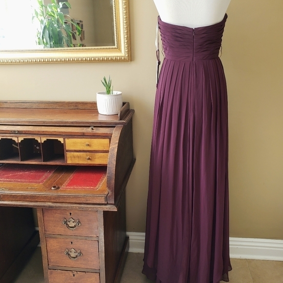Jenny Yoo Mira Pleated Convertible Gown Bridesmaid Dress Black Currant 12 NWT - Picture 8 of 15